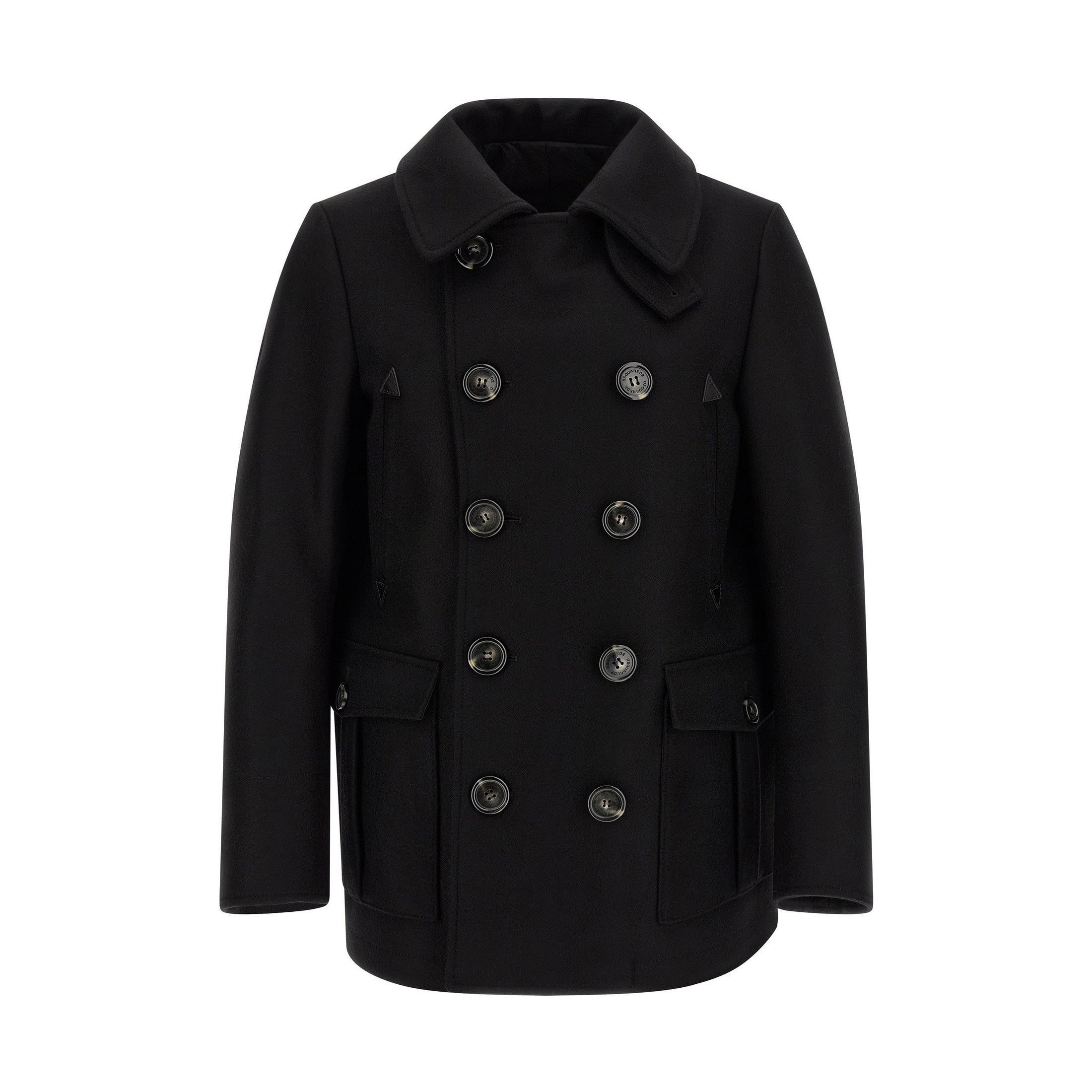 Dsquared² Black Wool Coat