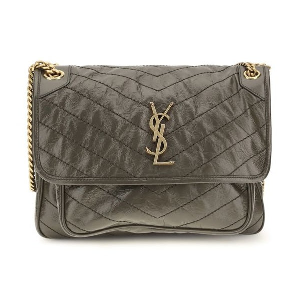 Saint Laurent Bicolor Calf Leather Bos Taurus Shoulder Bag