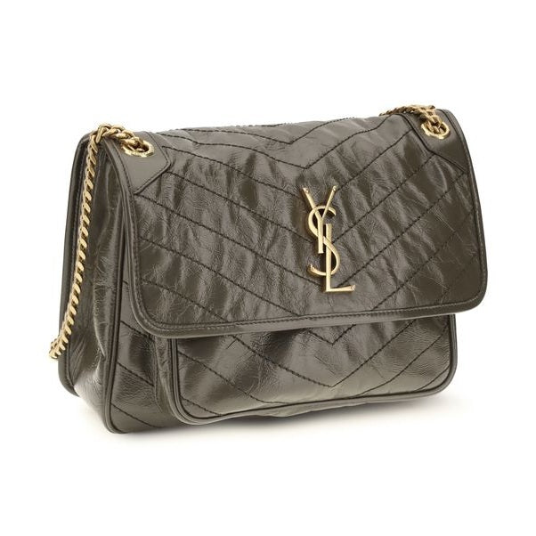 Saint Laurent Bicolor Calf Leather Bos Taurus Shoulder Bag