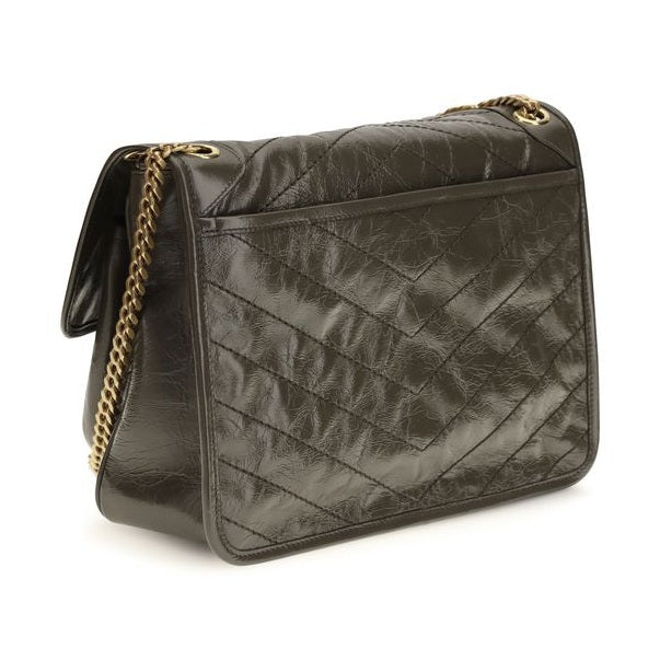 Saint Laurent Bicolor Calf Leather Bos Taurus Shoulder Bag