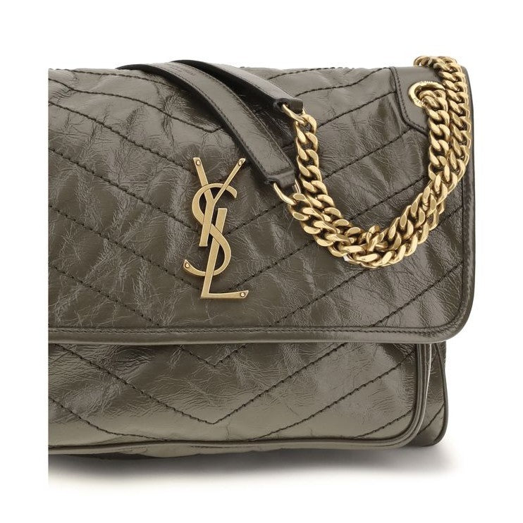 Saint Laurent Bicolor Calf Leather Bos Taurus Shoulder Bag