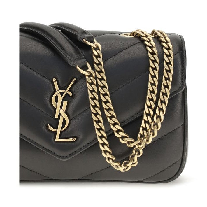 Saint Laurent Black Lamb Ovis Aries Aries Shoulder Bag