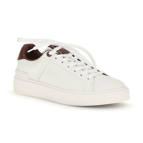 Balmain White Calf Leather Bos Taurus Athletic Sneakers