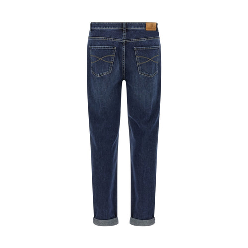 Brunello Cucinelli Blue Cotton Straight-Leg Jeans
