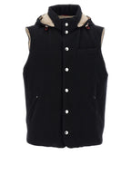 Brunello Cucinelli Black Wool Sleeveless Jacket