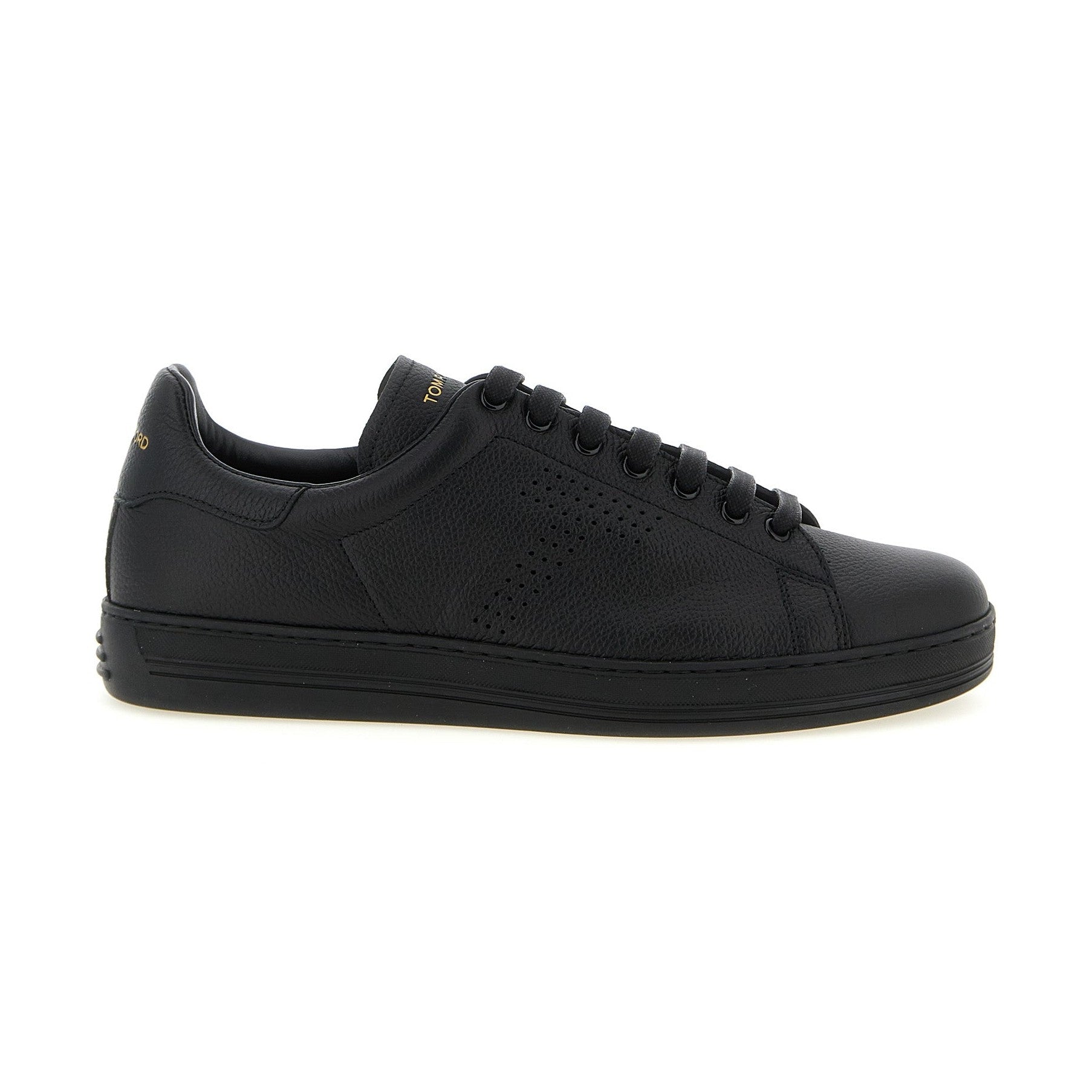 Tom Ford Black Leather Low Top Sneakers