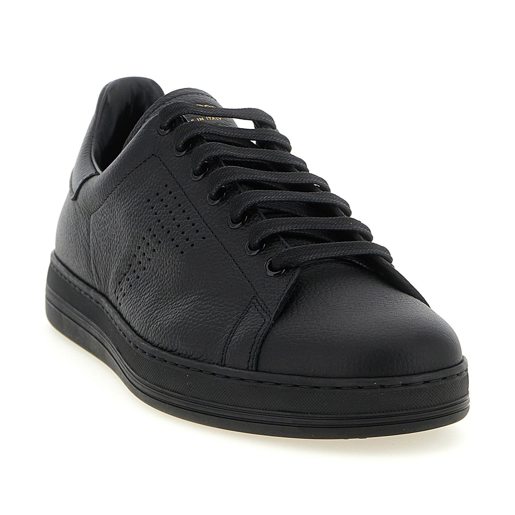 Tom Ford Black Leather Low Top Sneakers