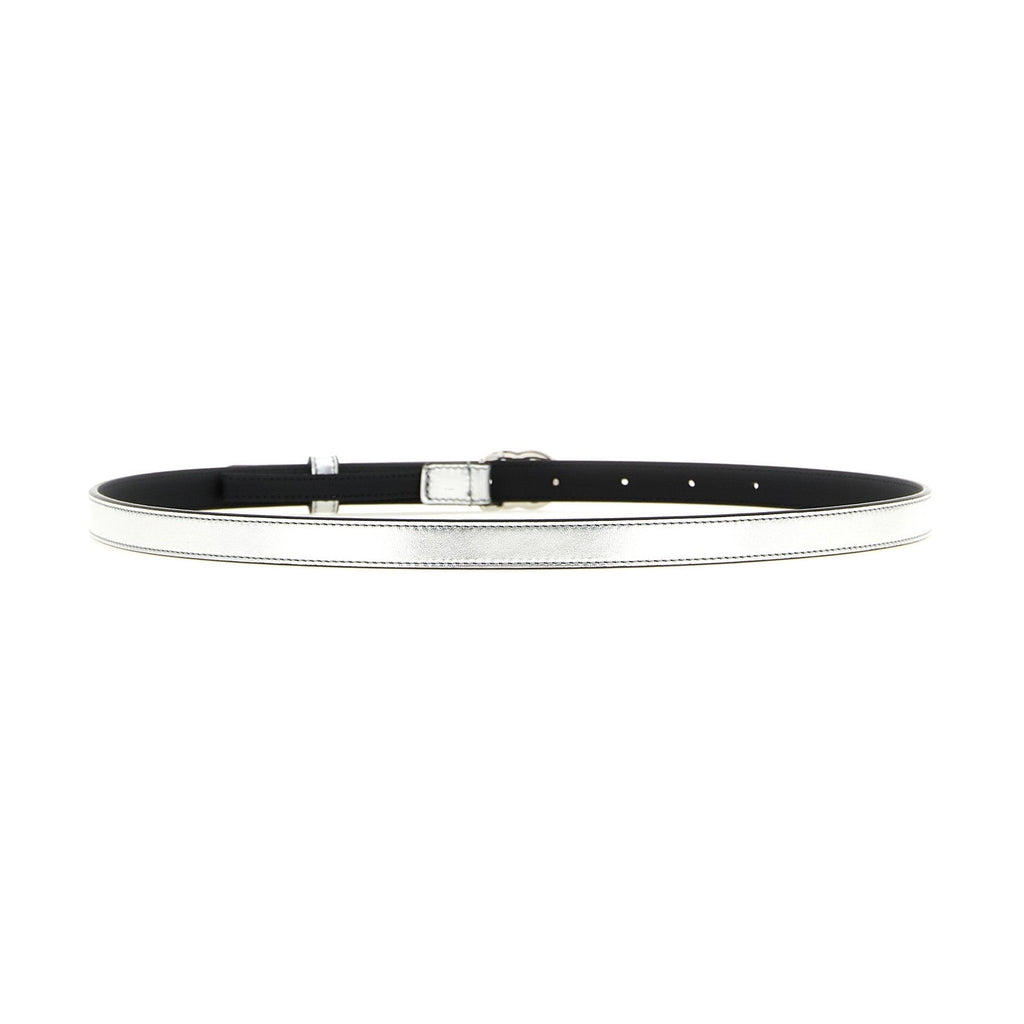 Gucci Silver Calfskin Thin Belt
