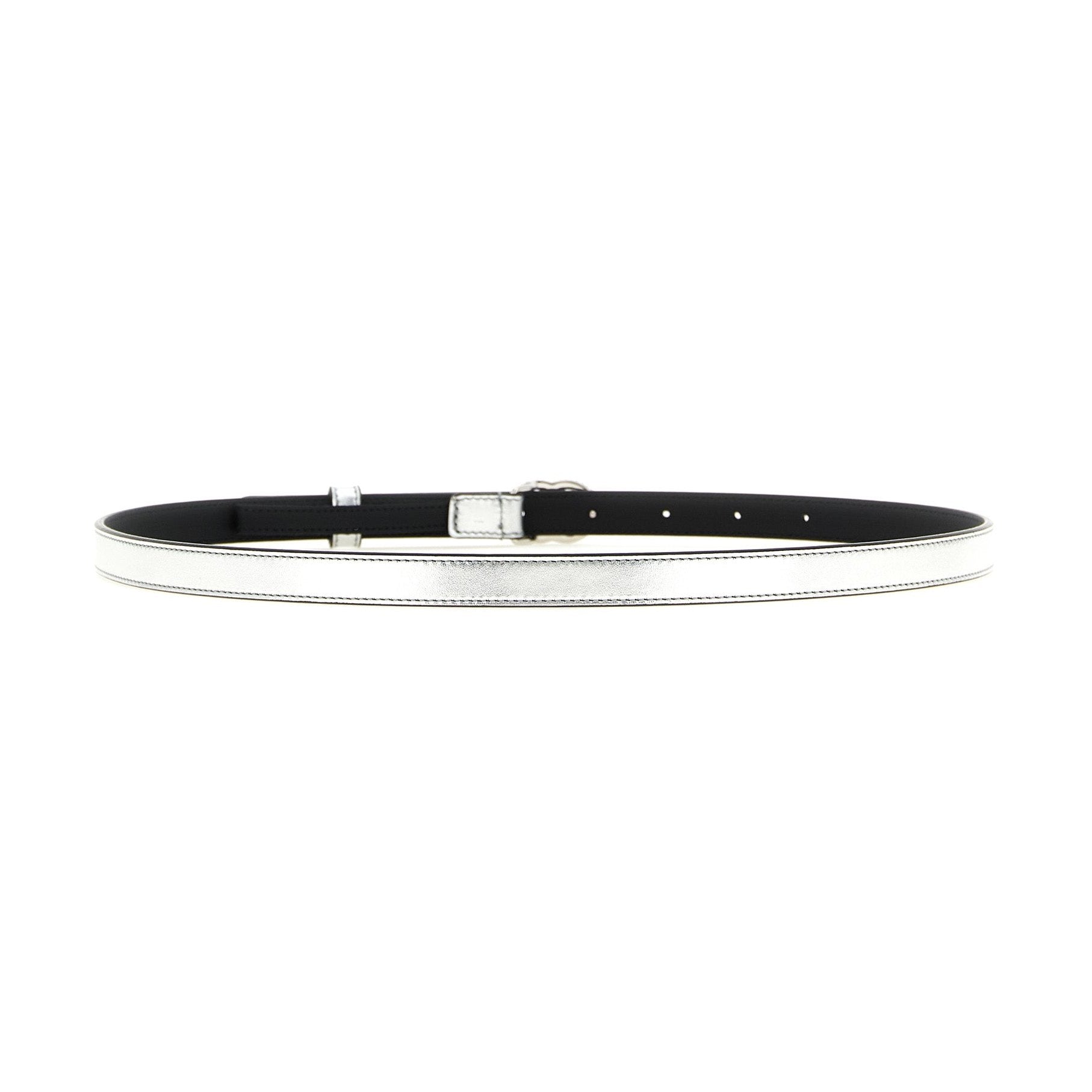 Gucci Silver Calfskin Thin Belt