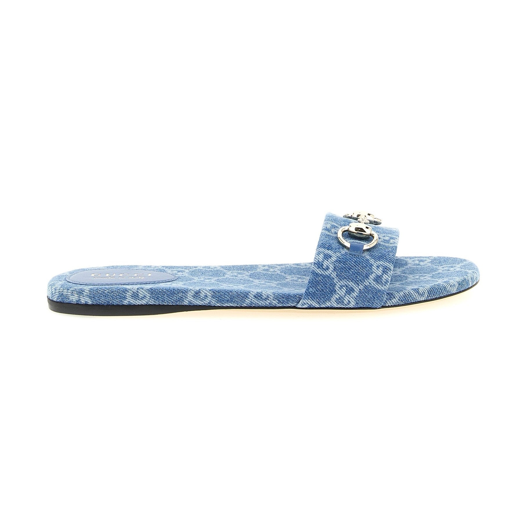 Gucci Blue Cotton Slides
