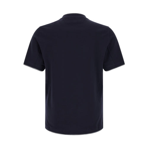 Brunello Cucinelli Blue Cotton T-Shirt