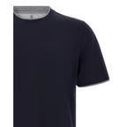 Brunello Cucinelli Blue Cotton T-Shirt