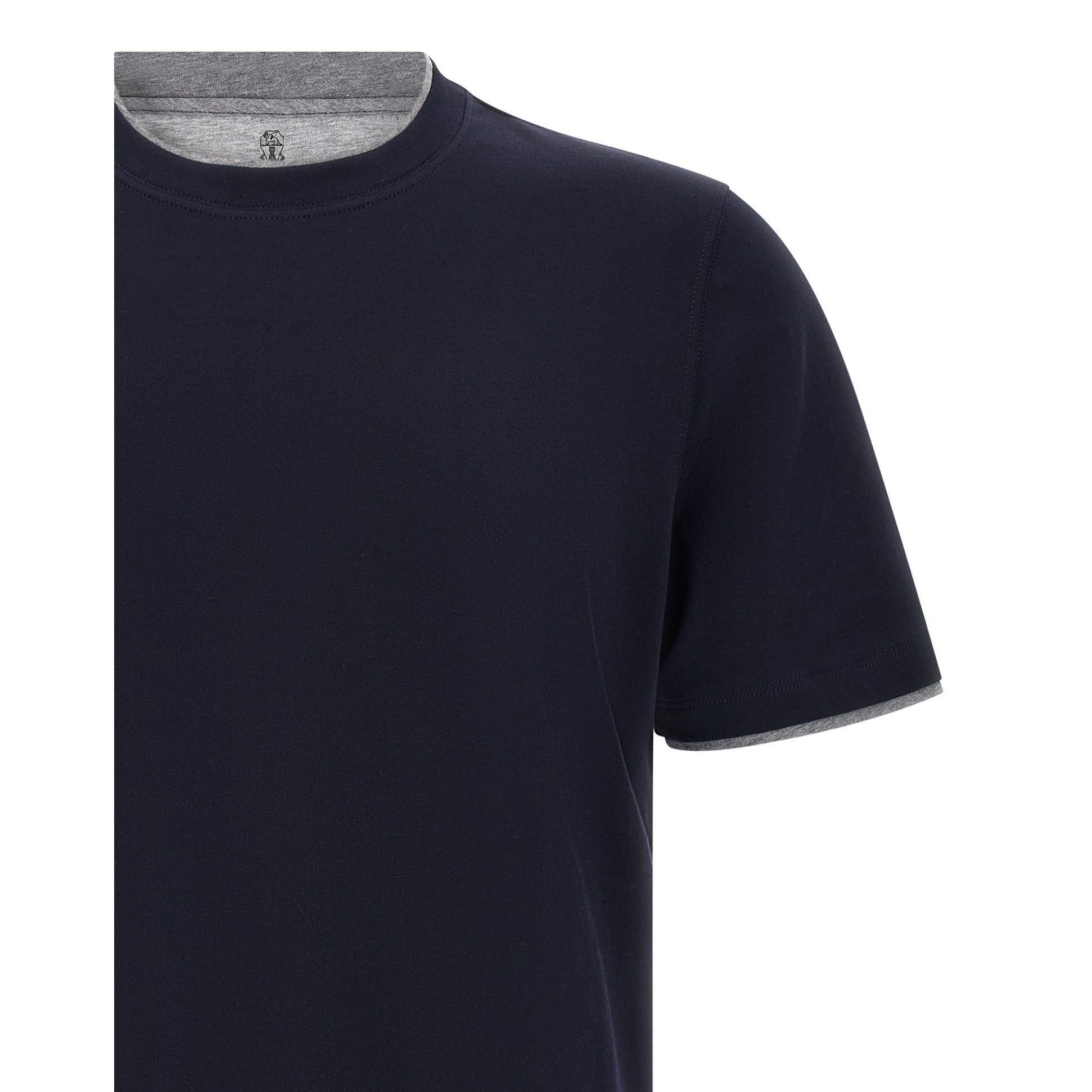 Brunello Cucinelli Blue Cotton T-Shirt
