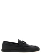 Christian Louboutin Black Calfskin Slip-On Loafers