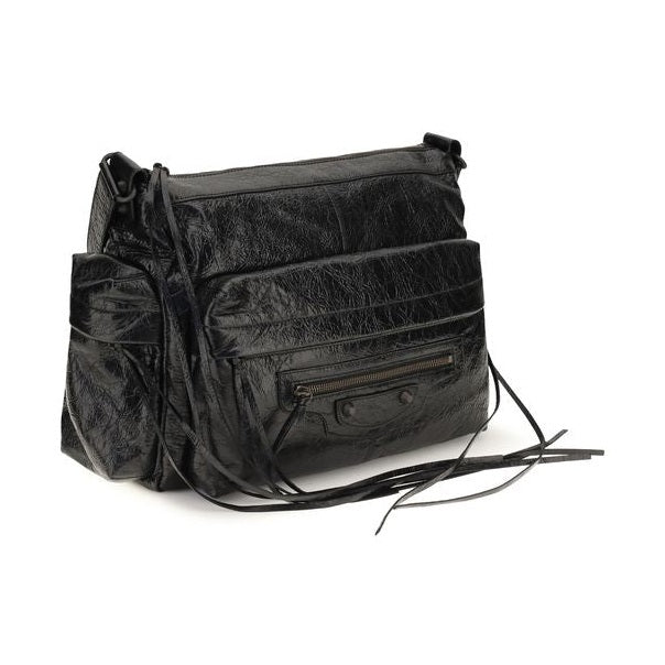 Balenciaga Black Lamb Ovis Aries Aries Shoulder Bag