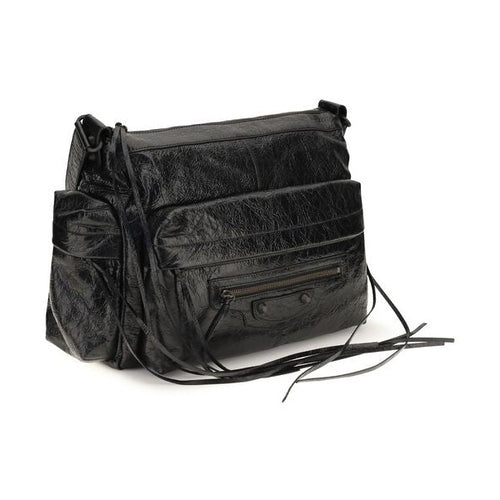 Balenciaga Black Lamb Ovis Aries Aries Shoulder Bag