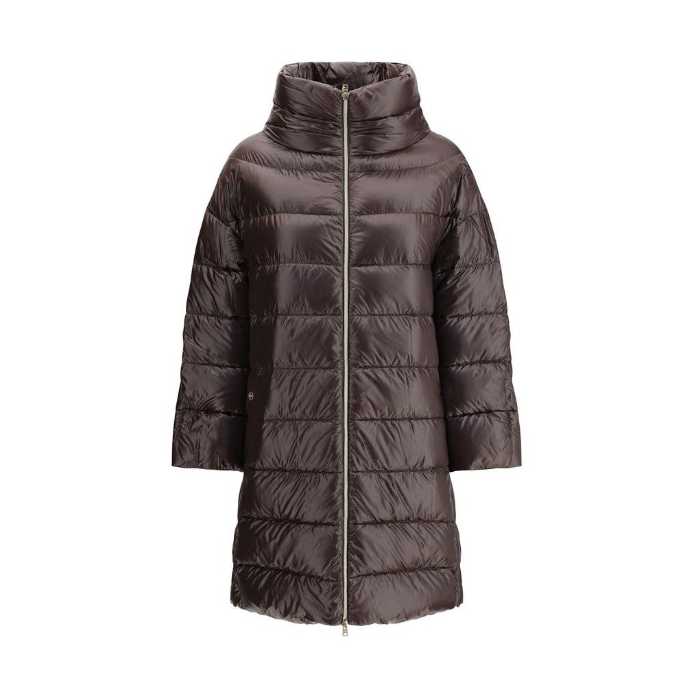 Herno Brown Polyester Full-Length Jacket