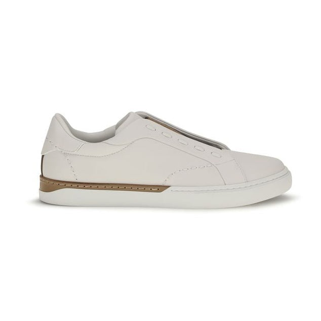 Fendi White Calf Leather Bos Taurus Low Top Sneakers