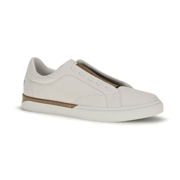 Fendi White Calf Leather Bos Taurus Low Top Sneakers