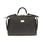 Dolce & Gabbana Black Calf Leather Bos Taurus Handbag