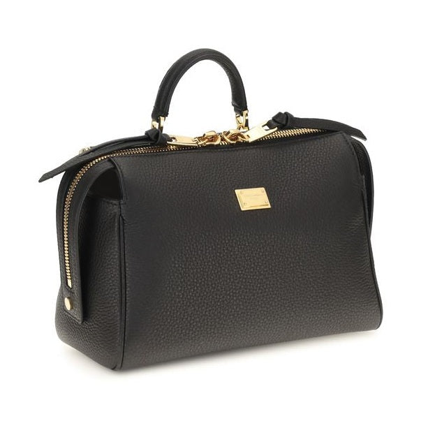 Dolce & Gabbana Black Calf Leather Bos Taurus Handbag