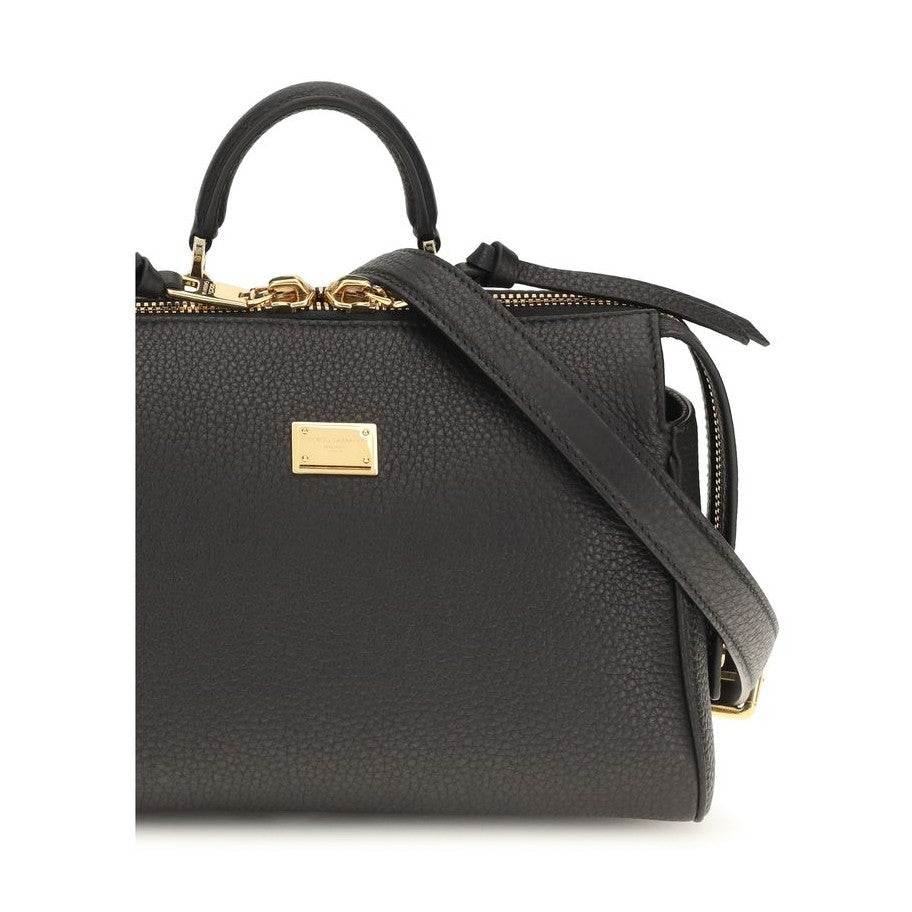 Dolce & Gabbana Black Calf Leather Bos Taurus Handbag
