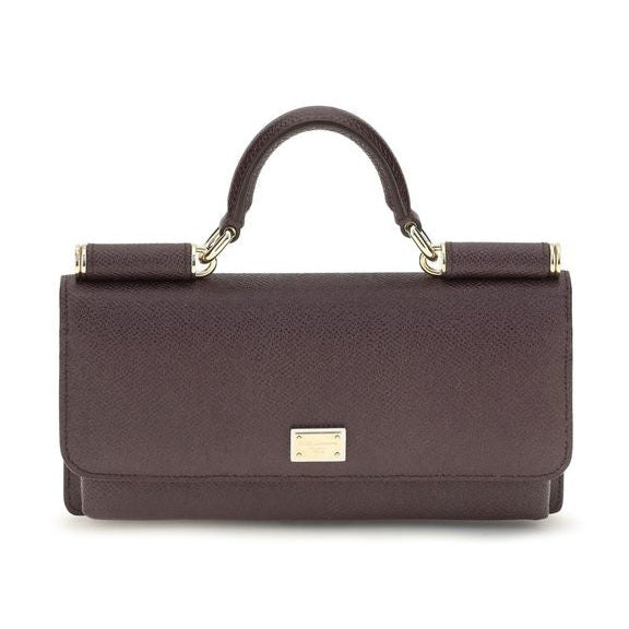 Dolce & Gabbana Brown Calf Leather Bos Taurus Shoulder Bag