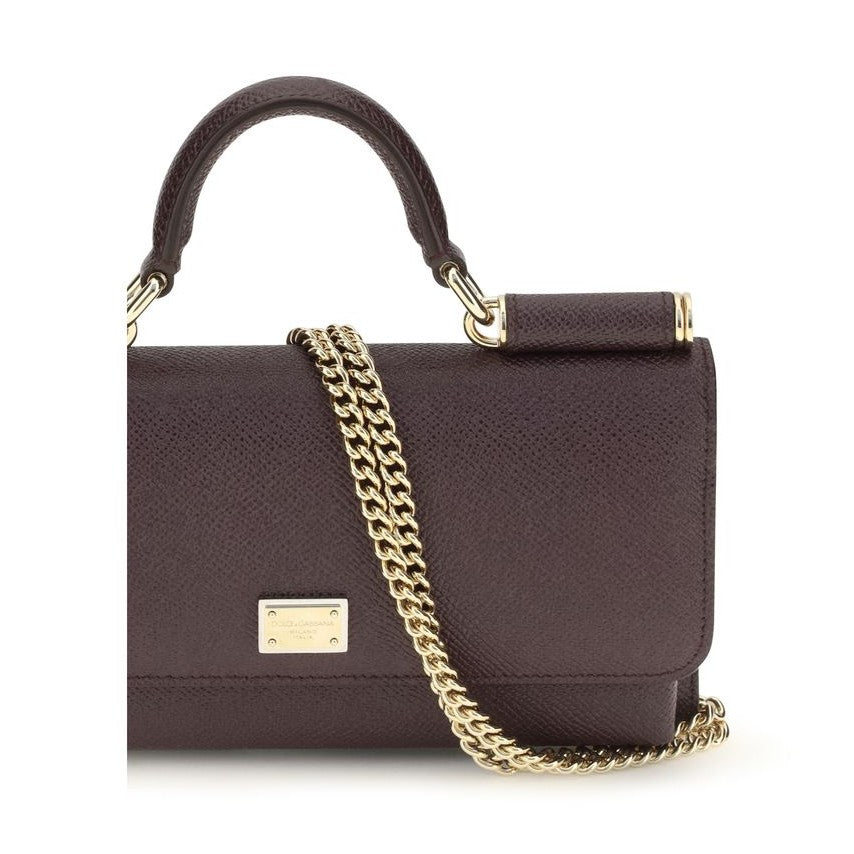 Dolce & Gabbana Brown Calf Leather Bos Taurus Shoulder Bag