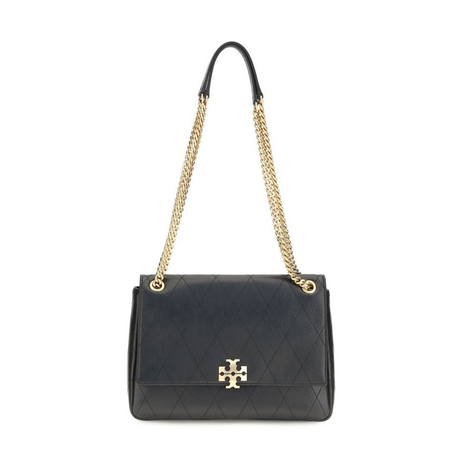 Tory Burch Black Calf Leather Bos Taurus Shoulder Bag