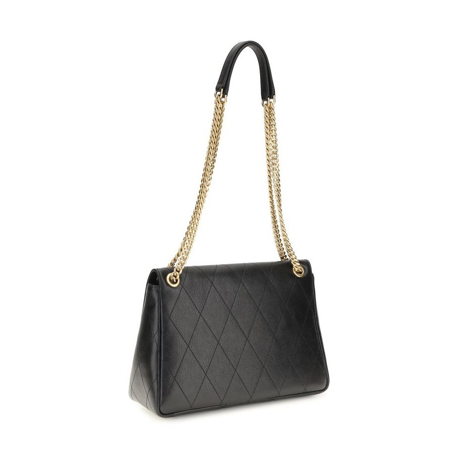 Tory Burch Black Calf Leather Bos Taurus Shoulder Bag