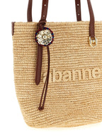 Paco Rabanne Beige Raffia Tote Bag