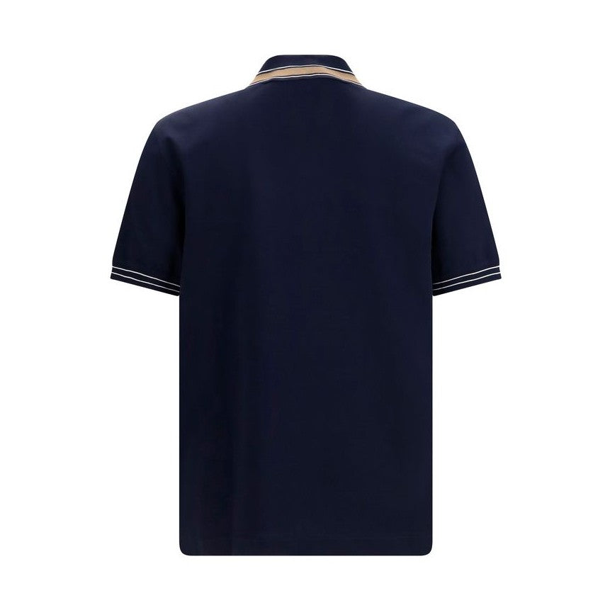 Ferragamo Blue Cotton Polo Shirt