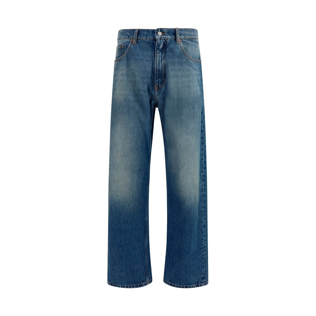 MM6 Blue Cotton Straight-Leg Jeans