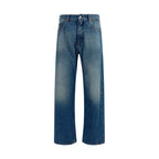 MM6 Blue Cotton Straight-Leg Jeans