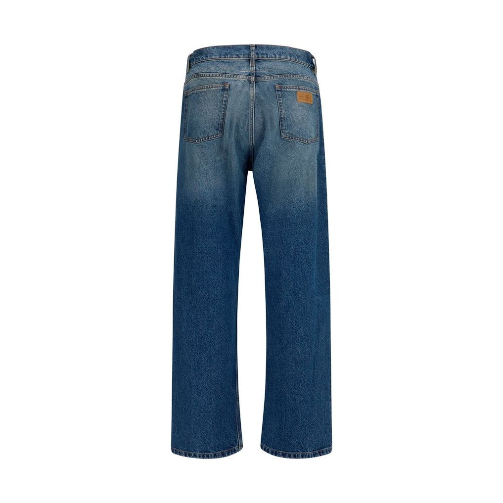 MM6 Blue Cotton Straight-Leg Jeans