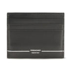 Ferragamo Black Calf Leather Bos Taurus Wallet