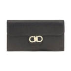Ferragamo Black Calf Leather Bos Taurus Wallet