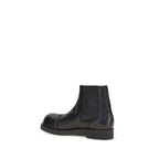 MM6 Black Calf Leather Bos Taurus Chelsea Boots