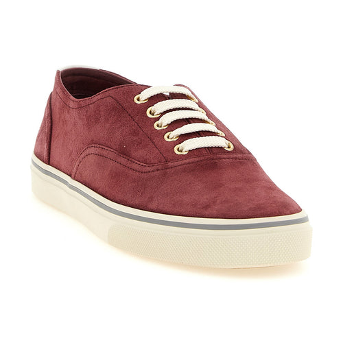 Brunello Cucinelli Bordeaux Calfskin Low Top Sneakers