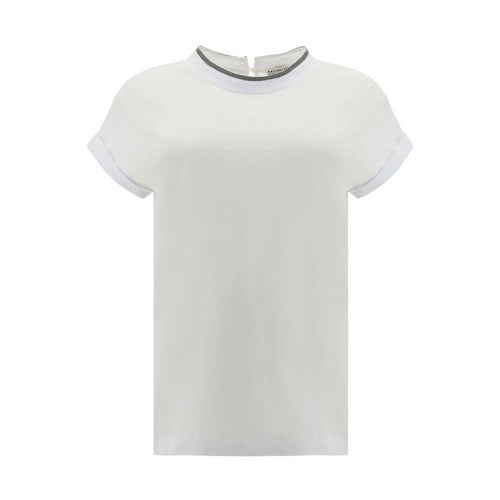 Brunello Cucinelli White Elastane T-Shirt