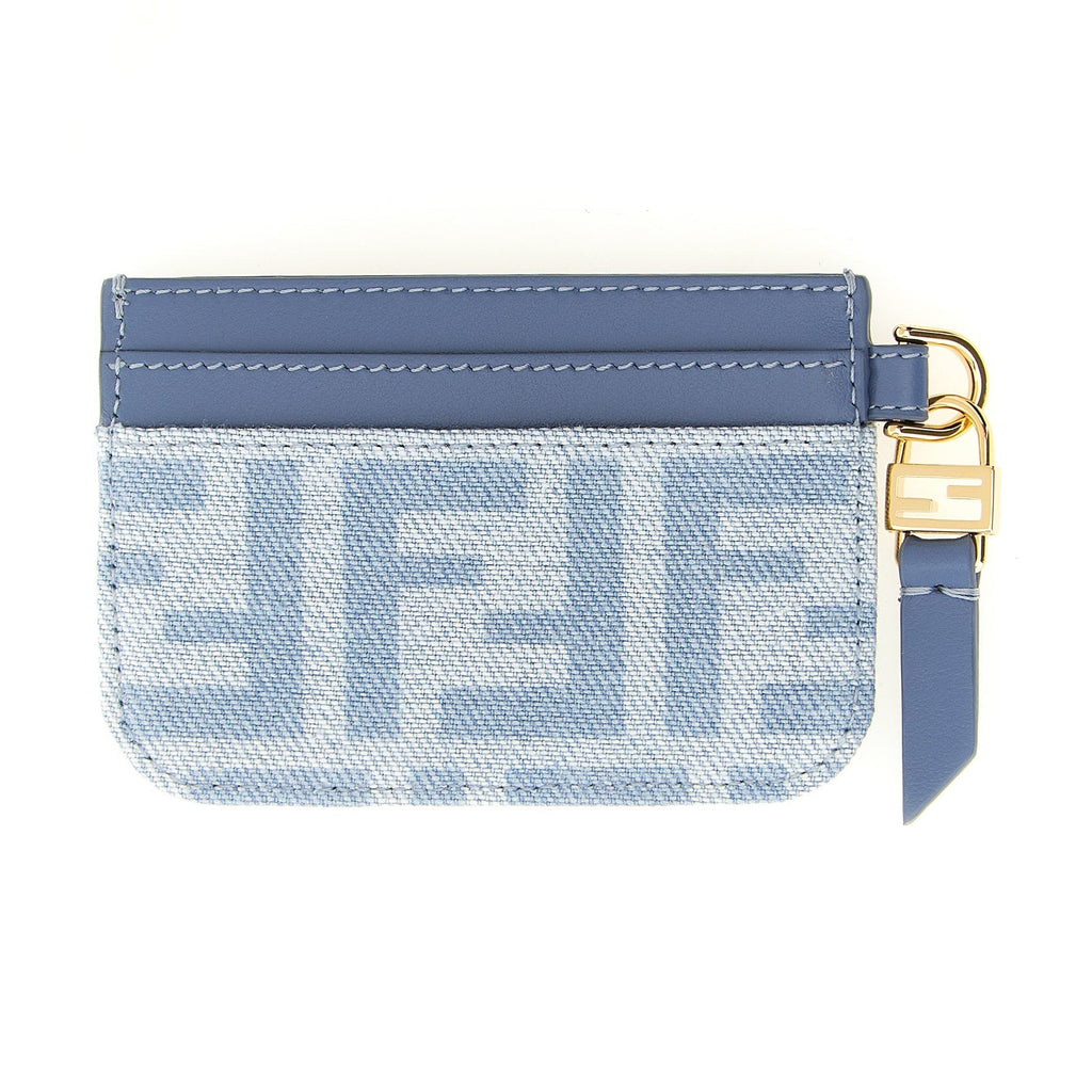 Fendi Blue Cotton Cardholder