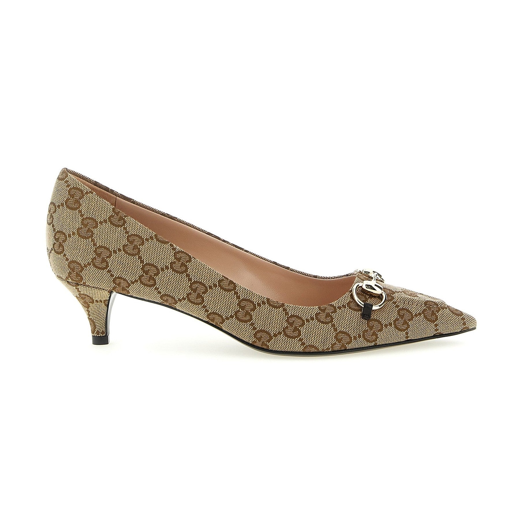 Gucci Beige Polyester Mid Heel Pumps