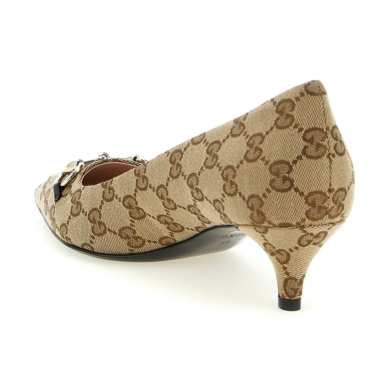 Gucci Beige Polyester Mid Heel Pumps