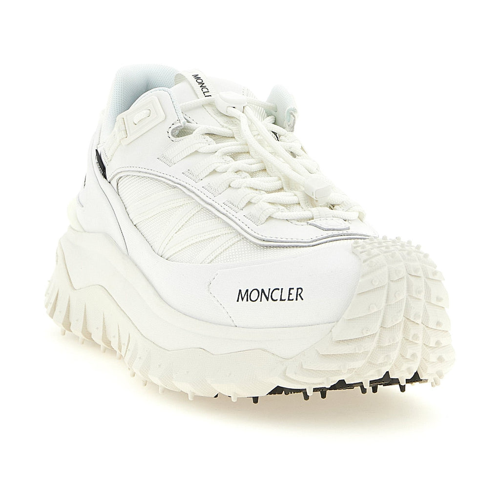 Moncler White Leather Athletic Sneakers