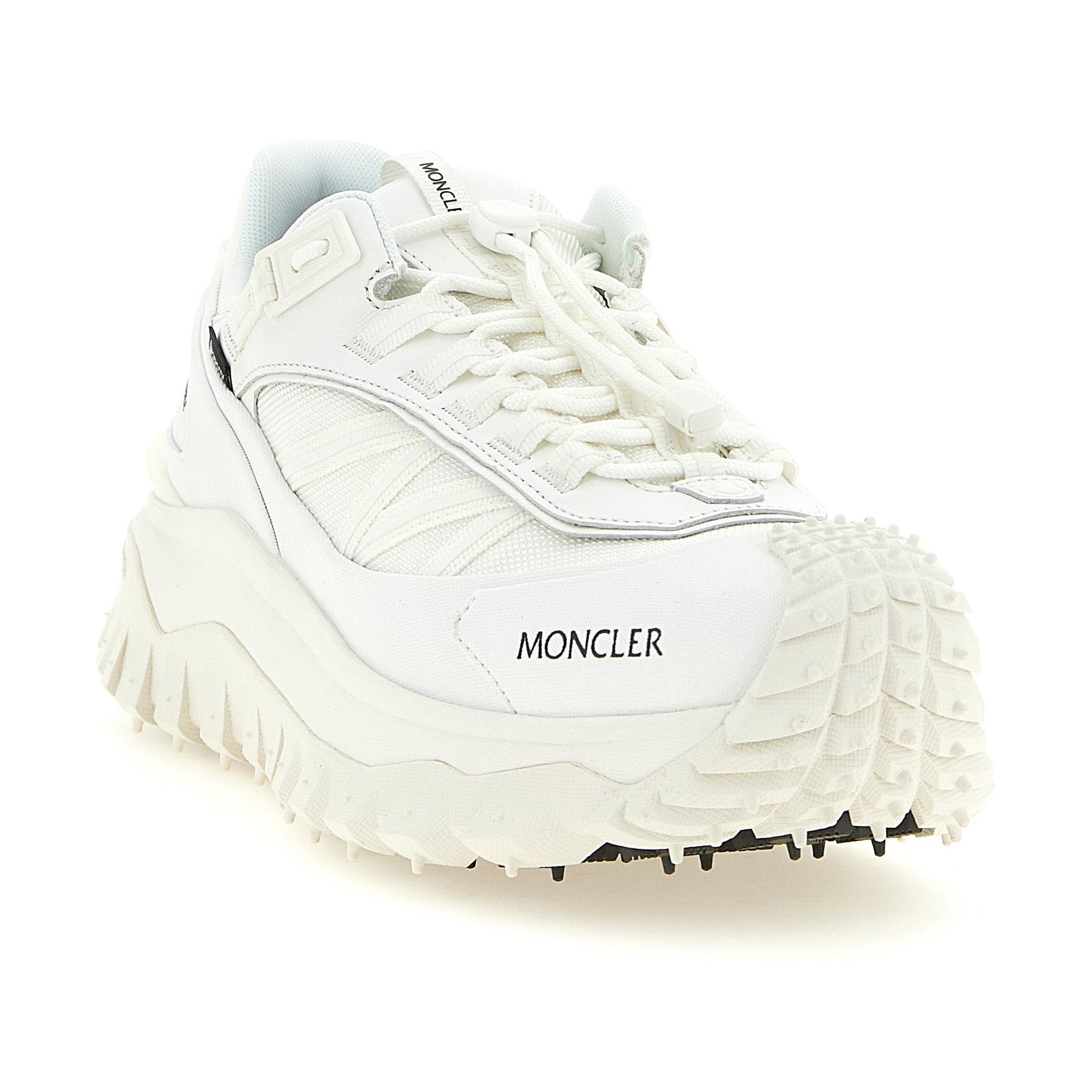 Moncler White Leather Athletic Sneakers