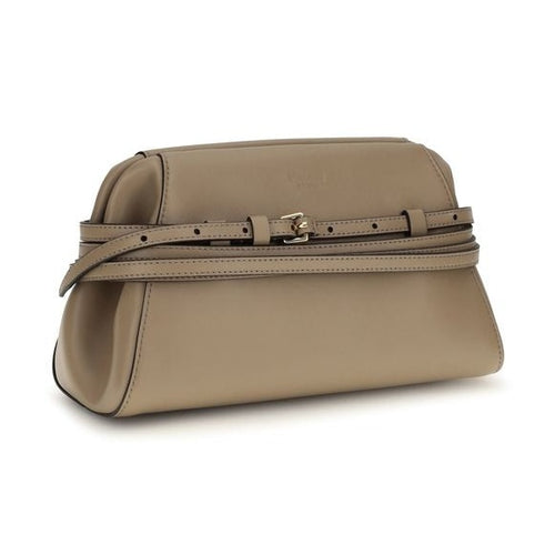 Beige Goatskin Clutch Bag
