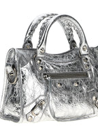 Balenciaga Silver Lamb Leather Handbag