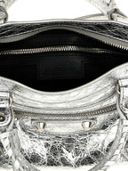 Balenciaga Silver Lamb Leather Handbag