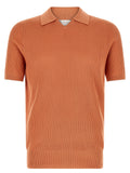Brunello Cucinelli Orange Cotton Polo Shirt