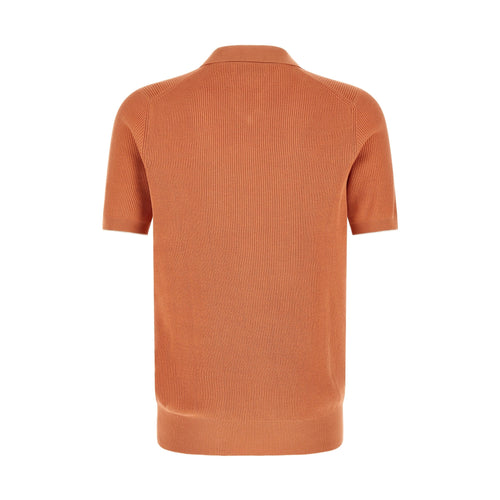 Brunello Cucinelli Orange Cotton Polo Shirt